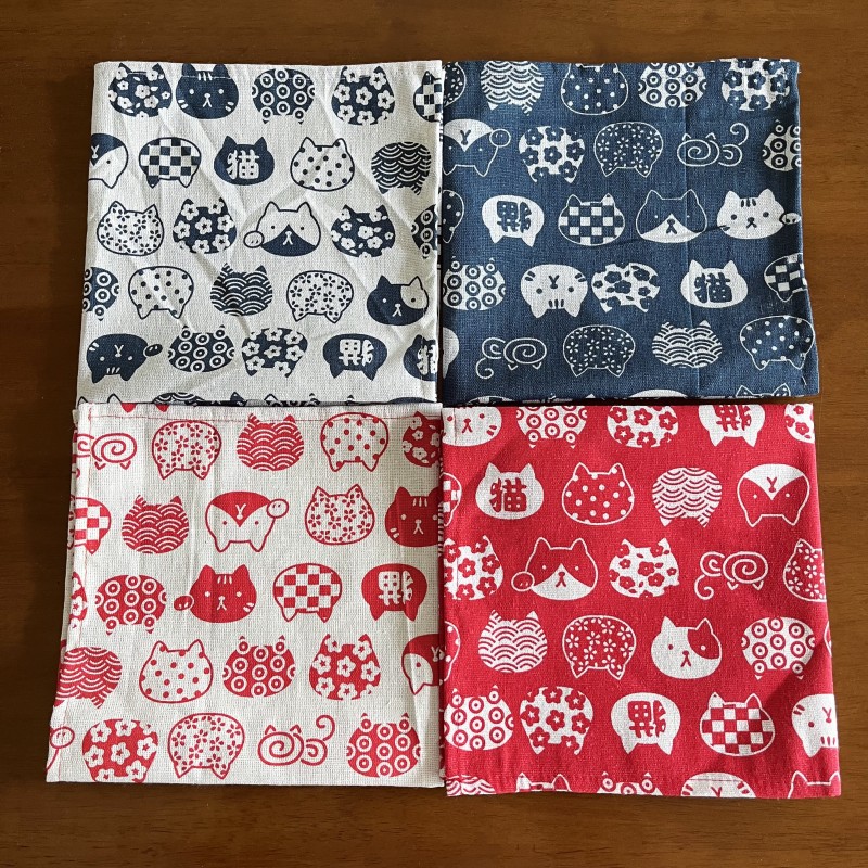 Furoshiki - Serviette à main plusieurs tailles, mouchoir